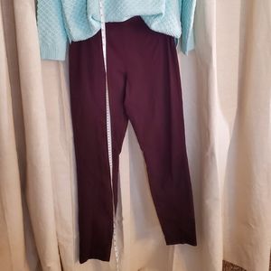 Elle Size 2 Burgundy Maroon Ponte Pant 